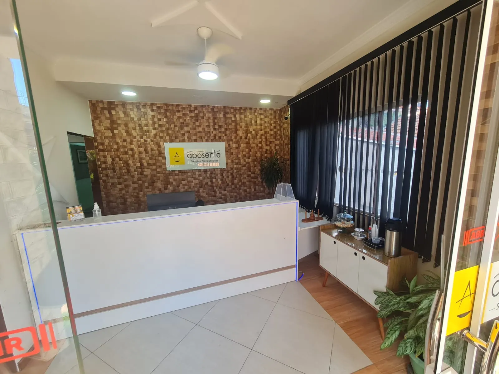 Recepção do escritório Nobre e Frazão Aposente Campo Grande