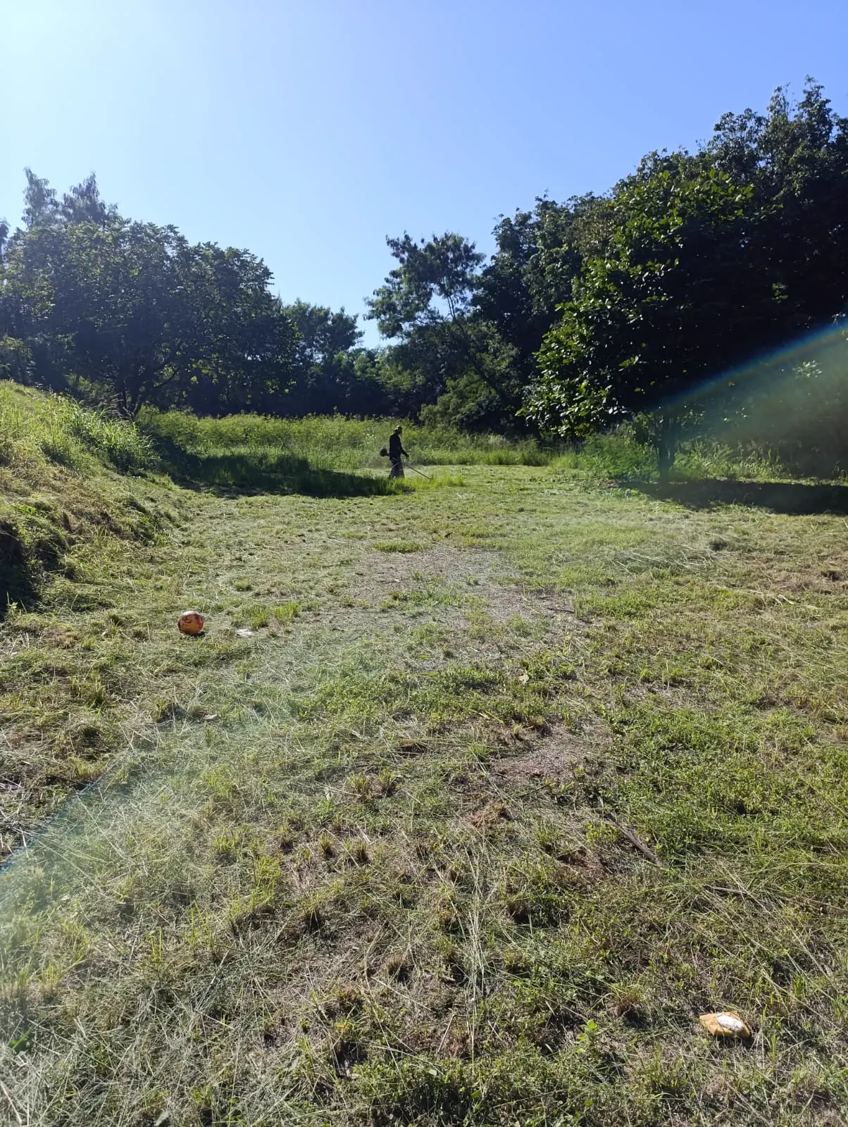 Obra da área de lazer do condomínio em andamento