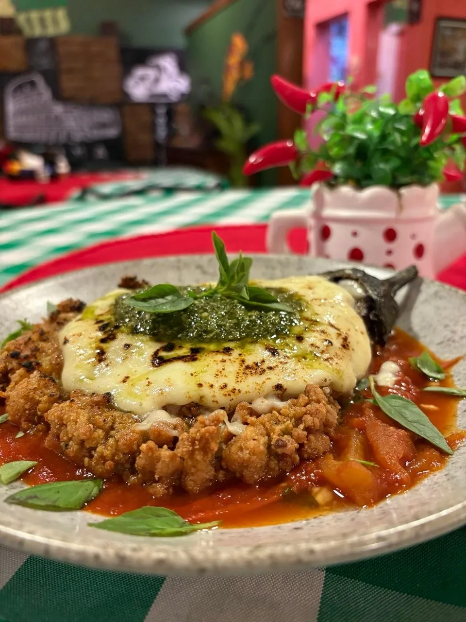 Berinjela à parmegiana gratinada da Casa Piatto