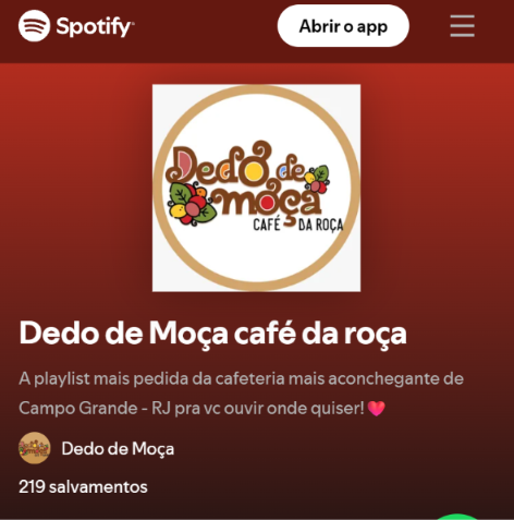 Playlist Dedo de Moça café da roça no Spotify